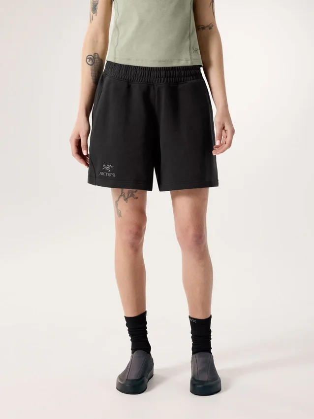 Pantaloncini in pile Emblem da donna, 6"