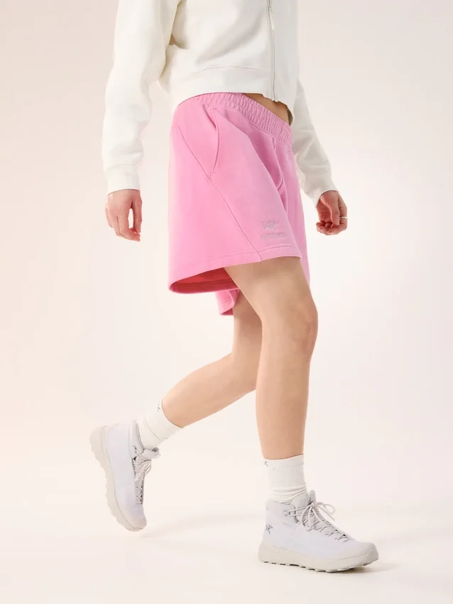 Pantaloncini in pile Emblem da donna, 6"