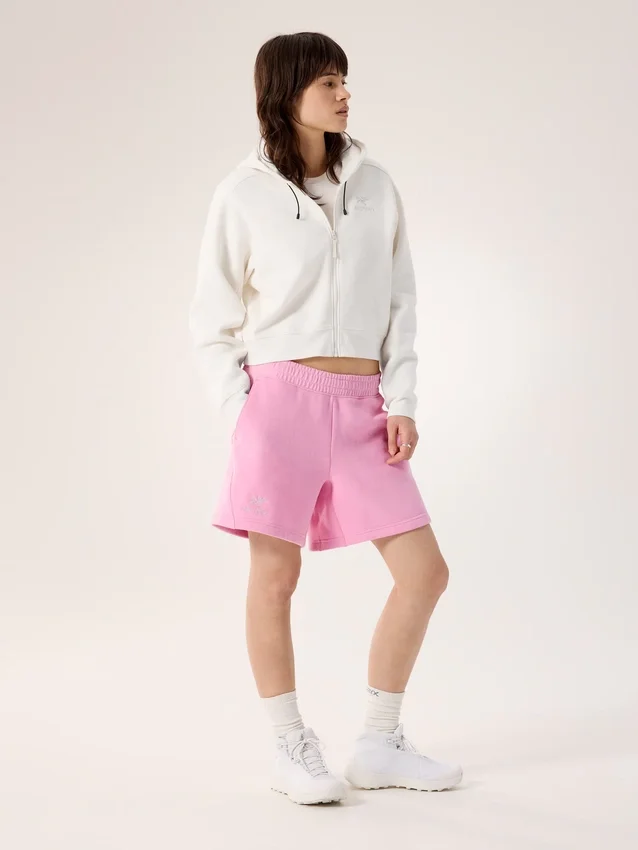 Pantaloncini in pile Emblem da donna, 6"