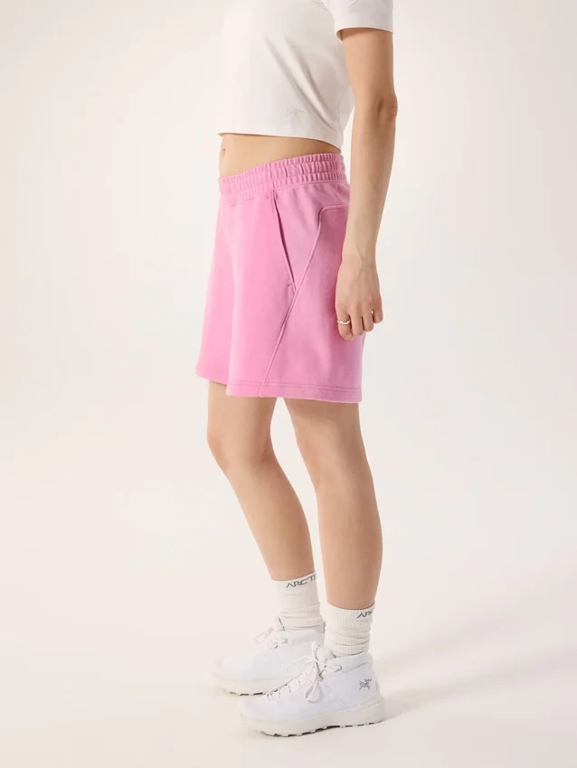 Pantaloncini in pile Emblem da donna, 6"