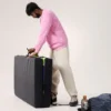 Pullover da uomo in pile con emblema e collo rotondo