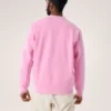 Pullover da uomo in pile con emblema e collo rotondo
