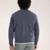 Pullover da uomo in pile con emblema e collo rotondo
