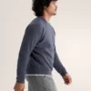 Pullover da uomo in pile con emblema e collo rotondo