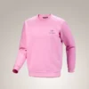Pullover da uomo in pile con emblema e collo rotondo