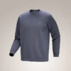 Pullover da uomo in pile con emblema e collo rotondo
