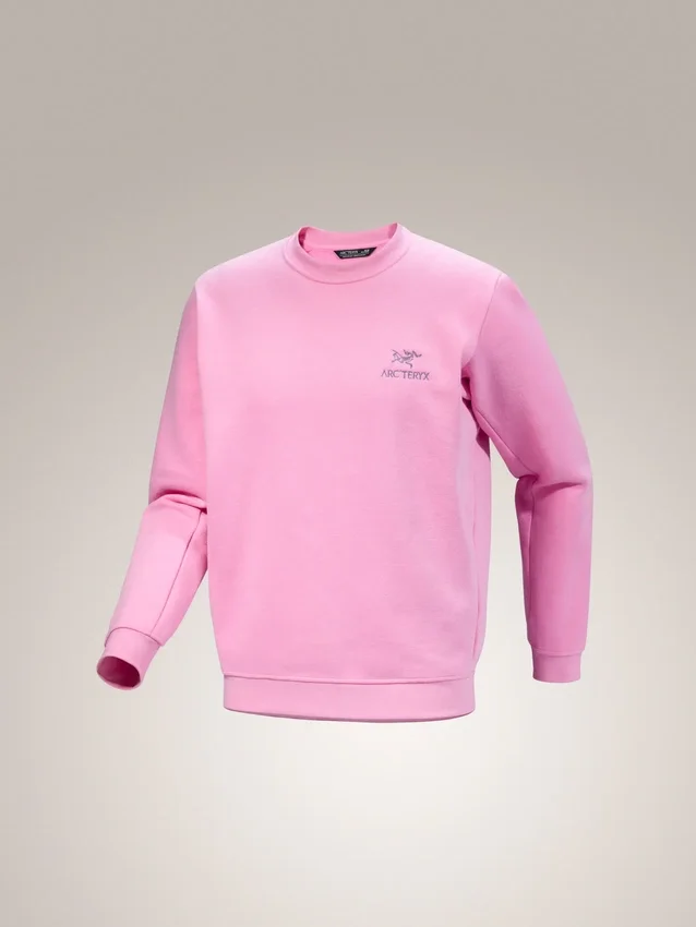 Pullover da uomo in pile con emblema e collo rotondo