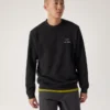 Pullover da uomo in pile Emblem a girocollo
