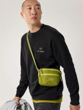 Pullover da uomo in pile Emblem a girocollo