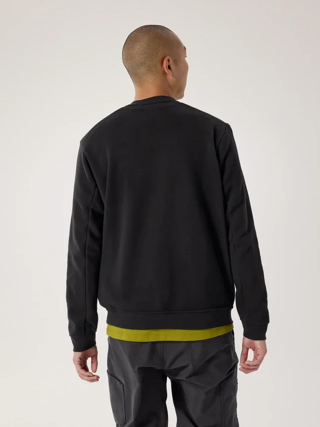 Pullover da uomo in pile Emblem a girocollo