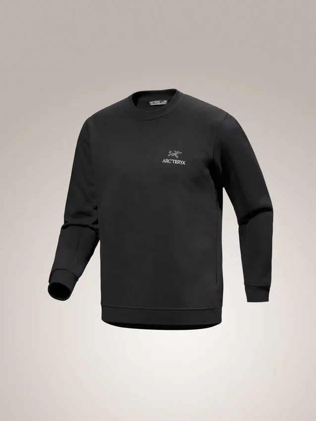 Pullover da uomo in pile Emblem a girocollo