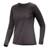 T-shirt a maniche lunghe con collo a giro Taema "Black"