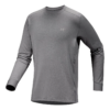 T-shirt a maniche lunghe con collo rotondo in lana merino Rho "Grey"