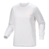 T-shirt a maniche lunghe con collo rotondo Kragg Cotton Bird "Bianco Arancione"