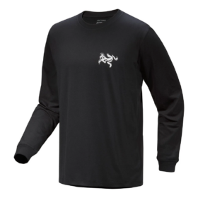 T-shirt a maniche lunghe Kragg SL Cotton Bird Tile "Black"