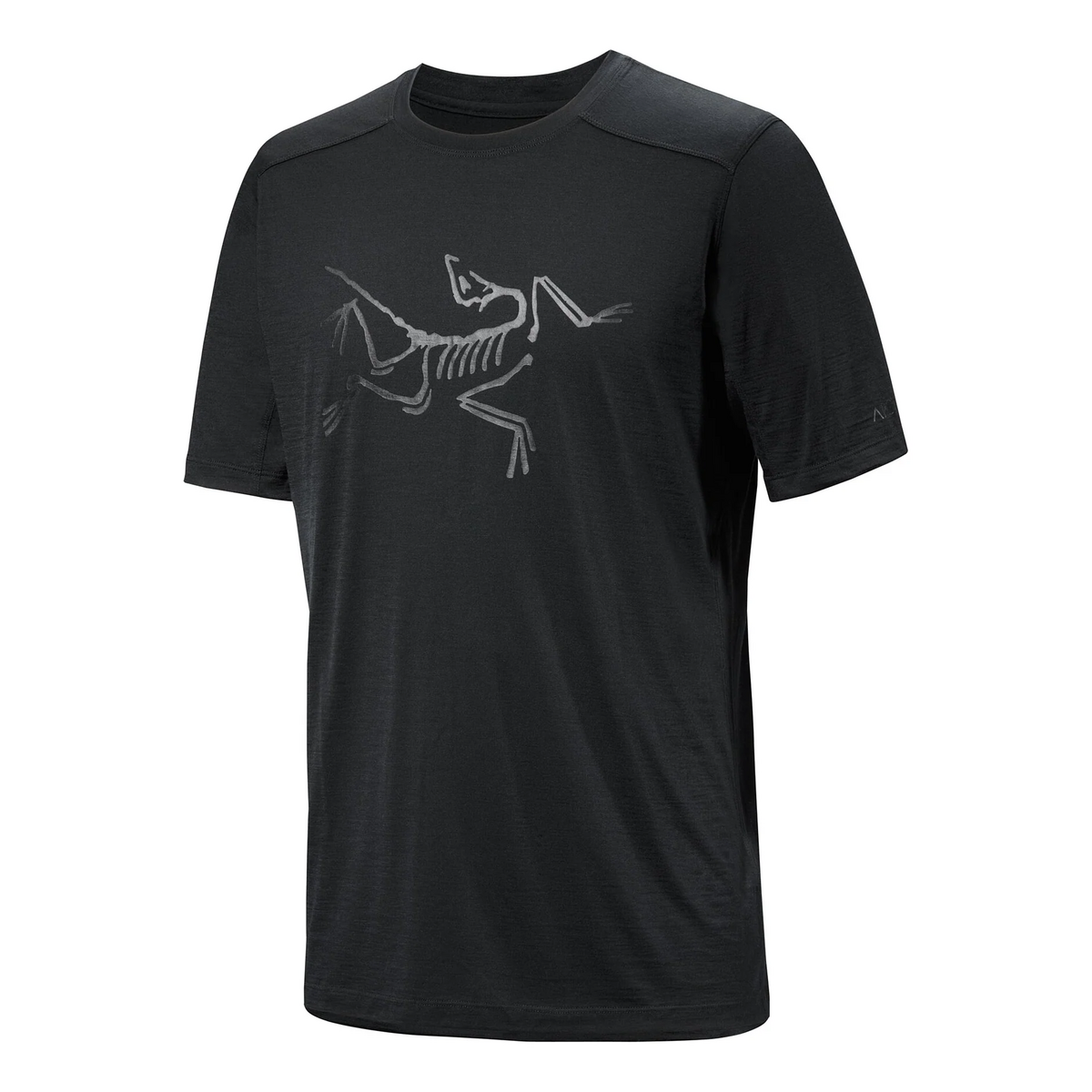T-shirt con logo Ionia in lana merino "Black"