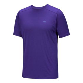 T-shirt in lana merino Ionia a maniche corte "Purple"