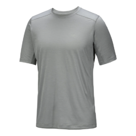 T-shirt Ionia in lana merino a maniche corte "Grigio scuro"