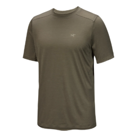 T-shirt Ionia in lana merino a maniche corte "Verde oliva"