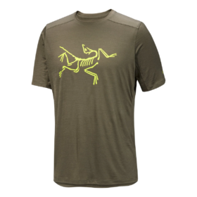 T-shirt Ionia in lana merino con logo "Verde oliva"