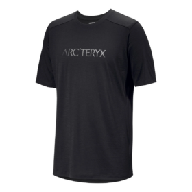 T-shirt Ionia in lana merino con logo "Word" a maniche corte "Black"