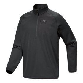 Top Delta con collo a zip 1/2 "Black"